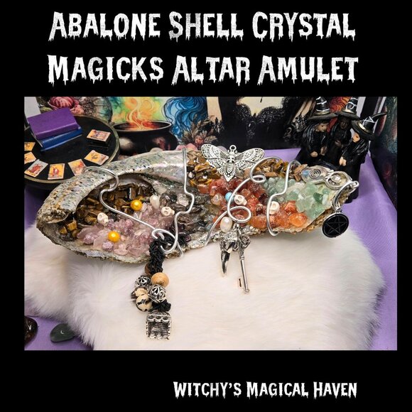 Abalone Shell Crystal Charmed Altar Magicks Amulet - Picture 3 of 5